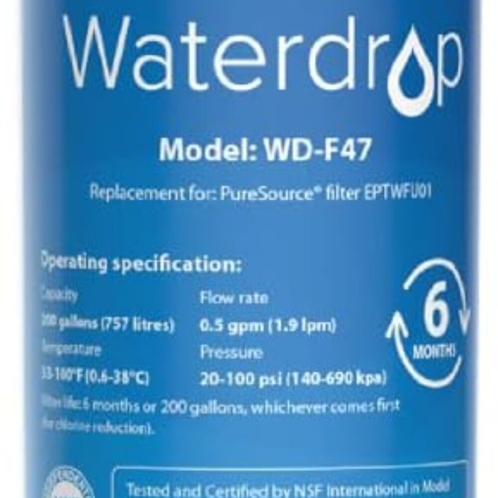 New Waterdrop Refrigerator Water Filter Replacement for Frigidaire EPTWFU01
